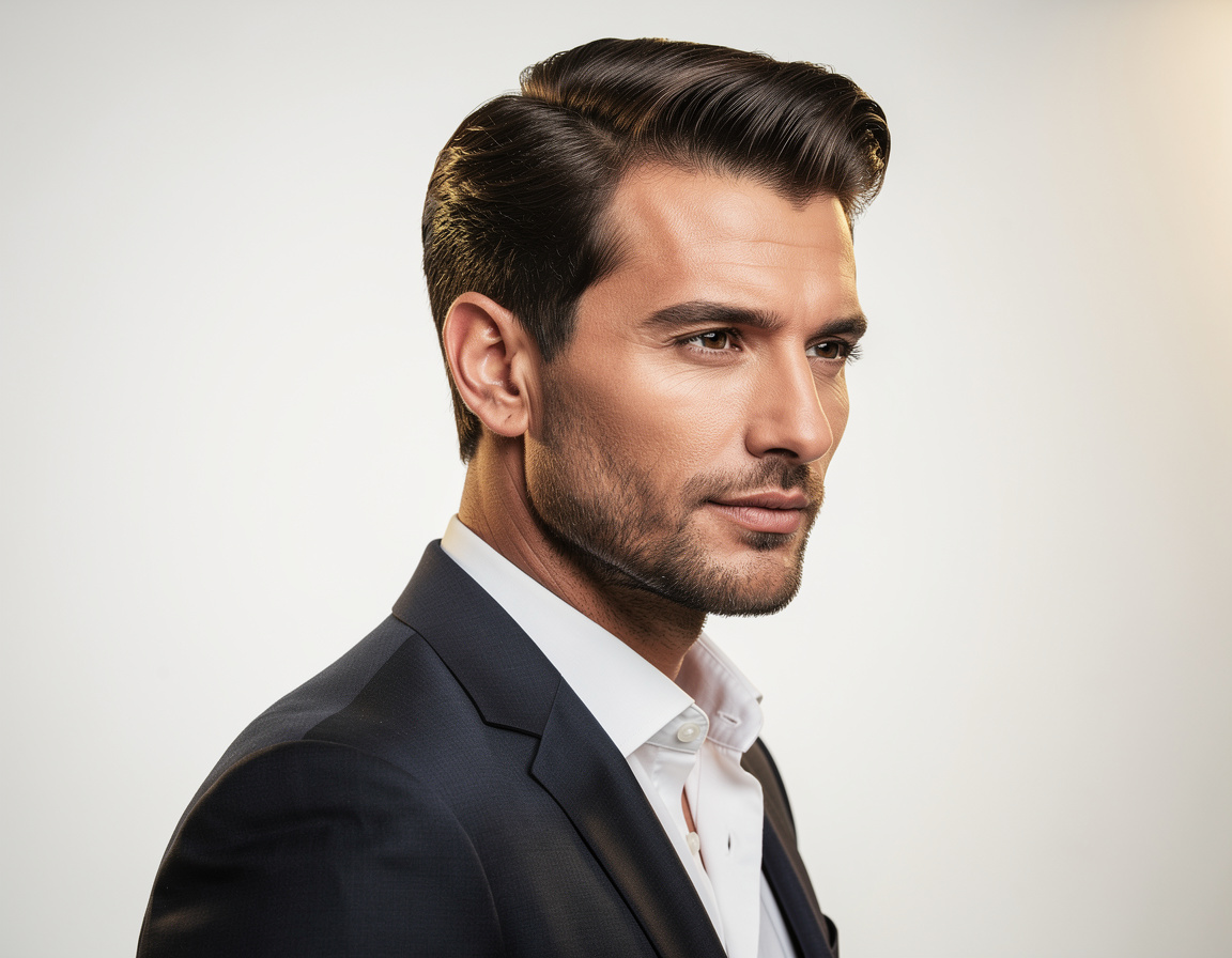 Homem elegante representando prótese capilar masculina
