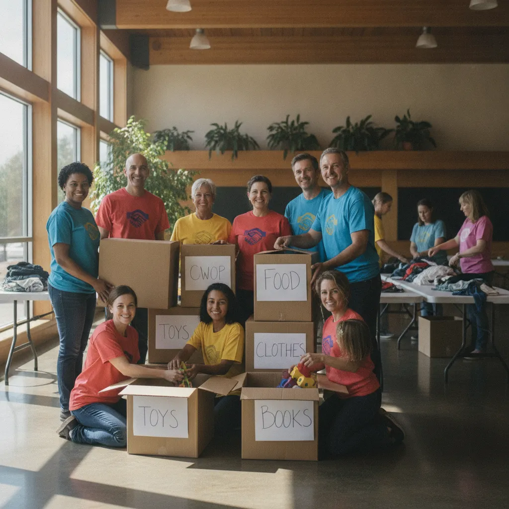 Voluntários do Instituto Semear reunidos durante ação comunitária