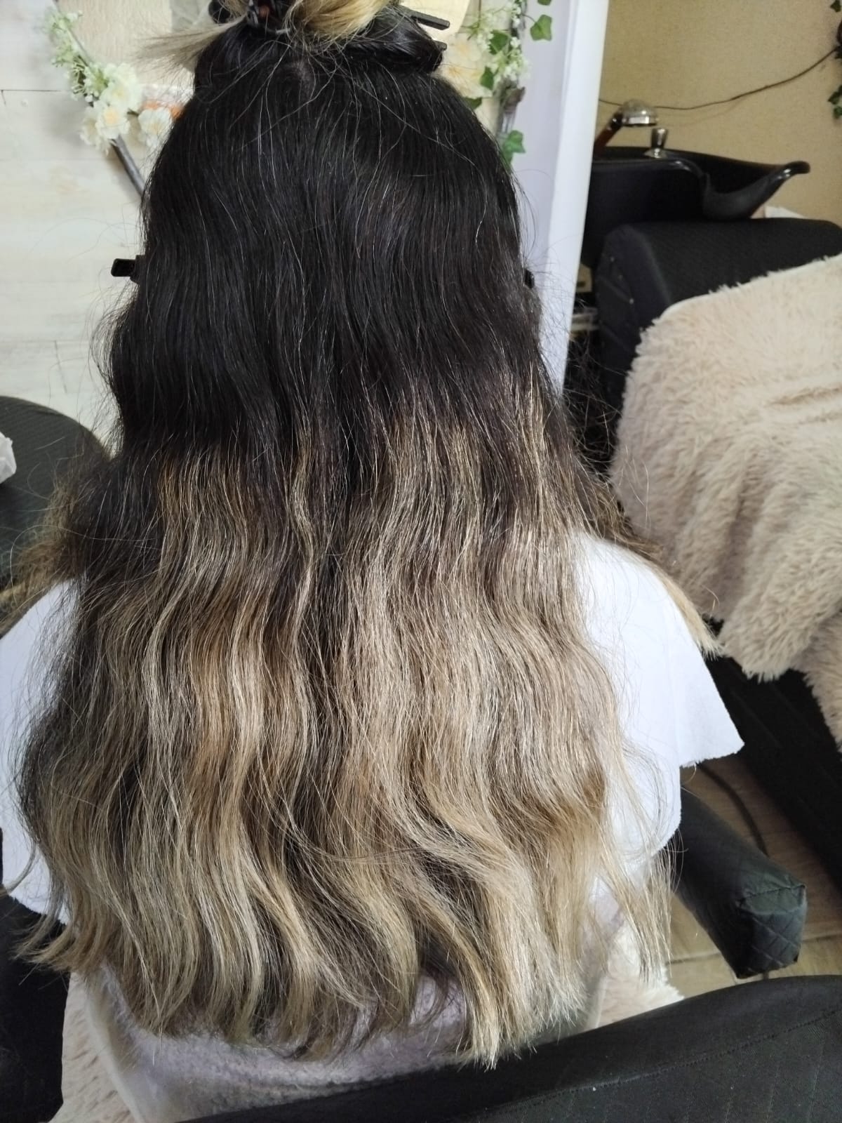 Cabelo longo com balayage no studio