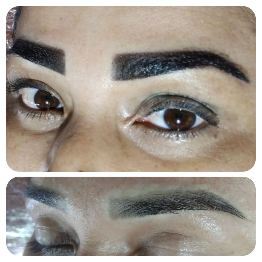 Micropigmentação de sobrancelha antes e depois